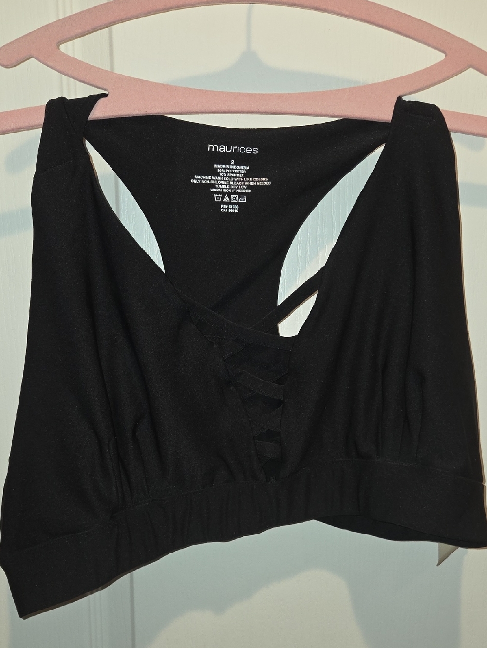 Maurices Black Crisscross Racerback Bralette
